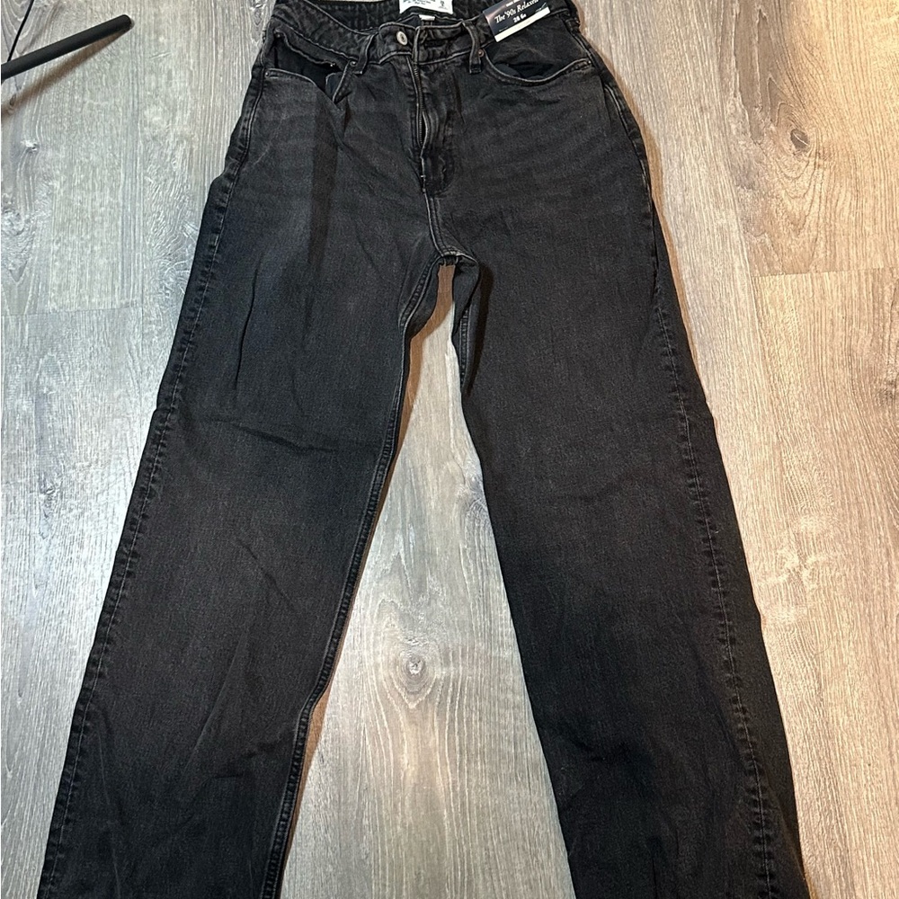 Abercrombie & Fitch Women's Dark Gray Straight Jeans